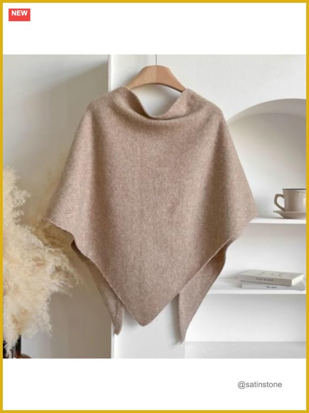 Pashmina Wrap Shawl Knitted Triangle Scarf Loop Shoulder Top Sweater